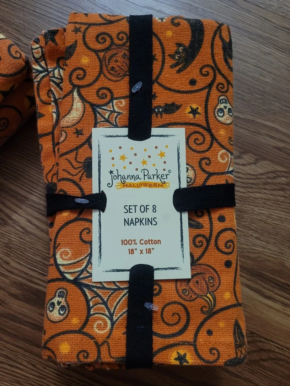 Johanna Parker Halloween napkins whimsy ghost moon bat pumpkin